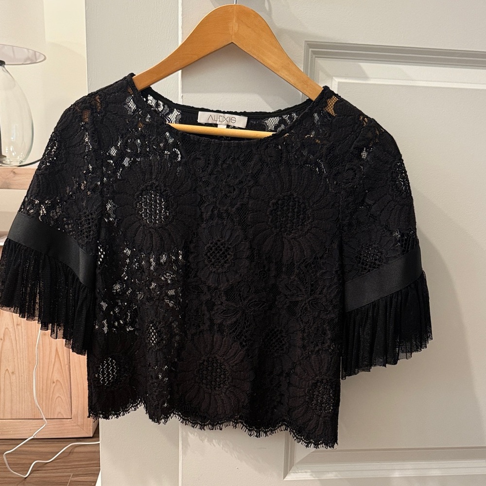Alexis Black Floral Lace Blouse